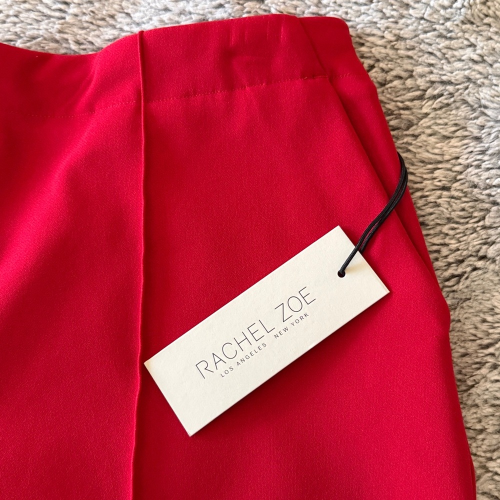 Rachel Zoe Vibrant Red High-Waist Tailored Shorts - Picture 10 of 10